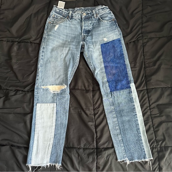 Levi 501 patchwork denim jeans - Picture 3 of 5
